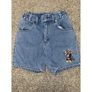 VINTAGE 90s DISNEY MICKEY MOUSE JEAN SHORTS FOR KIDS SIZE 5/6 Y